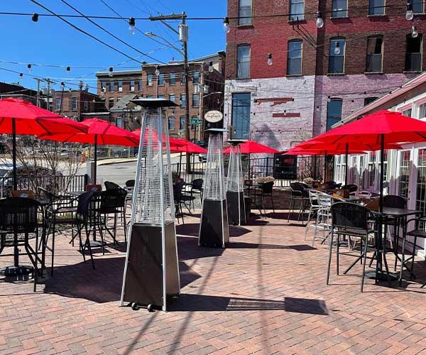 Enjoy your meal outdoors on the patio at Cheers Grille & Bar in Concord NH.